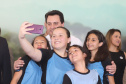 O governador Carlos Massa Ratinho Junior lança nesta quarta-feira (11) o programa Escola Segura na Região Metropolitana de Curitiba. Serão beneficiadas 40 escolas da região de nove municípios. Presentes: prefeito em exercício de São José dos Pinhais, Tiago Buhrer; secretários: de Educação, Renato Feder; de segurança pública, cel. Romulo Soares; comandante da PMPR, cel. Péricles de Matos; entre outros.Curitiba, 11-09-19.Foto: Arnaldo Alves / AEN.