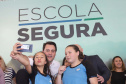 O governador Carlos Massa Ratinho Junior lança nesta quarta-feira (11) o programa Escola Segura na Região Metropolitana de Curitiba. Serão beneficiadas 40 escolas da região de nove municípios. Presentes: prefeito em exercício de São José dos Pinhais, Tiago Buhrer; secretários: de Educação, Renato Feder; de segurança pública, cel. Romulo Soares; comandante da PMPR, cel. Péricles de Matos; entre outros.Curitiba, 11-09-19.Foto: Arnaldo Alves / AEN.