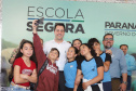 O governador Carlos Massa Ratinho Junior lança nesta quarta-feira (11) o programa Escola Segura na Região Metropolitana de Curitiba. Serão beneficiadas 40 escolas da região de nove municípios. Presentes: prefeito em exercício de São José dos Pinhais, Tiago Buhrer; secretários: de Educação, Renato Feder; de segurança pública, cel. Romulo Soares; comandante da PMPR, cel. Péricles de Matos; entre outros.Curitiba, 11-09-19.Foto: Arnaldo Alves / AEN.