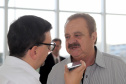 O governador Carlos Massa Ratinho Jr, reuniu-se com empresários da empresa Tirol, que anunciaram investimentos no município de Ipiranga. Presentes: prefeito de Ipiranga, Luiz Carlos Blum; secretário de Infraestrutura e Logística, Sandro Alex; diretor presidente da APD, Eduardo Bekin; gerente de projetos da Tirol, Maicon Spada; diretor industrial, Adalberto Rofner e diretor comercial da Tirol, Carlos Dresch. N/F: prefeito de Ipiranga, Luiz Carlos Blum.Curitiba, 11-09-19.Foto: Arnaldo Alves / AEN.