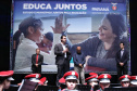 O governador Carlos Massa Ratinho Junior lançou nesta quarta-feira (11), em Curitiba, o programa Educa Juntos, iniciativa da Secretaria de Estado da Educação e do Esporte para apoiar os municípios e melhorar os índices de aprendizagem e alfabetização dos estudantes paranaenses desde a educação infantil. Foto: Gilson Abreu/AEN