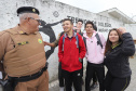 Escola Segura - cabo Andrade, policial voluntário do Colégio Estadual Ivete Martins de Souza.Piraquara, 13-09-19.Foto: Arnaldo Alves / AEN.