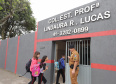 Escola Segura - Colégio Estadual Profa. Lindaura R. Lucas. - cabo Garcia, policial voluntário.São José dos Pinhais, 13-09-19.Foto: Arnaldo Alves / AEN.