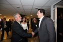 O governador Carlos Massa Ratinho Junior participa da abertura do 25º Congresso de Radiodifusão. Participaram da solenidade: secretários:  vice-prefeito de Curitiba, Eduardo Pimentel; de Comunicação e Cultura, Hudson José; de Infraestrutura e Logística, Sandro Alex; presidente da Copel, Daniel Slaviero; presidente da Associação das Emissoras de Radiodifusão do Paraná - AERP, Alexandre Barros; entre outros.Curitiba, 18-09-19.Foto: Arnaldo Alves / AEN.