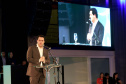 O governador Carlos Massa Ratinho Junior participa da abertura do 25º Congresso de Radiodifusão. Participaram da solenidade: secretários:  vice-prefeito de Curitiba, Eduardo Pimentel; de Comunicação e Cultura, Hudson José; de Infraestrutura e Logística, Sandro Alex; presidente da Copel, Daniel Slaviero; presidente da Associação das Emissoras de Radiodifusão do Paraná - AERP, Alexandre Barros; entre outros.Curitiba, 18-09-19.Foto: Arnaldo Alves / AEN.