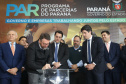O Governo do Paraná apresentou nesta segunda-feira (23), em evento com o governador Carlos Massa Ratinho Junior, no Palácio Iguaçu, a carteira de projetos de parcerias público-privadas (PPP). Serão apresentados projetos previstos, com estimativas de prazos, investimentos e um quadro com a evolução do planejamento de cada um. Curitiba,23/09/2019 Foto:Jaelson Lucas / AEN