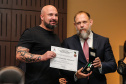 O governador Carlos Massa Ratinho Junior participa nesta segunda-feira (30), da comemoração do aniversário de 166 anos da Polícia Civil no Paraná na sede da OAB Paraná, em Curitiba .   30/09/2019 - Foto: Geraldo Bubniak/AEN