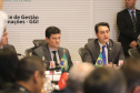 O governador Carlos Massa Ratinho Junior e o ministro da Justiça Sergio Moro, participaram da Encontro do Conselho Nacional de Secretários de Estado da Justiça, Cidadania, Direitos Humanos e Administração Penitenciária. Participaram: os secretários: de Segurança Pública, cel. Romulo Marinho Soares; entre outros.Curitiba, 04-10-19.Foto: Arnaldo Alves / AEN.