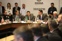 O governador Carlos Massa Ratinho Junior e o ministro da Justiça Sergio Moro, participaram da Encontro do Conselho Nacional de Secretários de Estado da Justiça, Cidadania, Direitos Humanos e Administração Penitenciária. Participaram: os secretários: de Segurança Pública, cel. Romulo Marinho Soares; entre outros.Curitiba, 04-10-19.Foto: Arnaldo Alves / AEN.