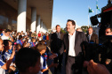 O governador Carlos Massa Ratinho Junior lança nesta quarta-feira (09) o projeto Cinema na Praça, que beneficiará cidades com até dez mil habitantes que não têm cinemas de rua ou em centros comerciais, no Palácio Iguaçu, em Curitiba.  09/10/2019 