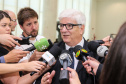 O governador Carlos Massa Ratinho Junior e a presidente do IBGE (Instituto Brasileiro de Geografia e Estatística), Susana Cordeiro Guerra, divulgam nesta sexta-feira (25), no Palácio Iguaçu, os números do Censo Agropecuário 2017.  Curitiba, 25/10/2019 - Foto: Geraldo Bubniak/AEN