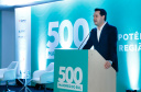 O governador Carlos Massa Ratinho Junior participa do evento de premiação das 500 maiores empresas do Sul. 