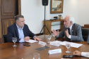 O governador em exercício Darci Piana repassa recursos a entidades sociais que atendem crianças e adolescentes e, pessoas com deficiência. Participaram: secretário da Justiça, Família e Trabalho, Ney Leprevost; diretor do Departamento de Apoio a Pessoa com Deficiência e de Políticas Públicas para Acessibilidade da SEJUF, Felipe Braga Côrtes; pres. Do Instituto Educacional Duque de Caxias, Alcides Madalozzo; entre outros.Curitiba, 19-11-19.Foto: Arnaldo Alves / AEN.