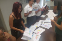 Já estão selecionados os cinco alunos vencedores do concurso de desenhos e frases do Projeto Porto Escola, em Antonina. A seleção foi realizada nesta quarta-feira (20). Foram inscritos 160 estudantes de 5º anos do Ensino Fundamental das escolas municipais. Foto: Portos do Paraná
