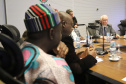 O vice-governador Darci Piana recebe o governador de Benue,  Ortom Samuel Ioraer. Presentes: Orbunde Terwase cefe da Casa Civi; Ijir Timothy Aondona secretário de Agricultura e Recursos Naturais; Oyiwona Godwin Emmanuel Secretário de Ciência, Tecnologia e Energia; Akase Terver, Secretário Chefe de Imprensa; Kwaghngu Abrahams, Assessor Especial de  Tarefas; Ubwa Paul Oorkuma, presidente da Câmara do Comércio do Estado de Benue.Curitiba, 27-11-19.Foto: Arnaldo Alves / AEN.