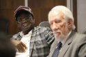 O vice-governador Darci Piana recebe o governador de Benue,  Ortom Samuel Ioraer. Presentes: Orbunde Terwase cefe da Casa Civi; Ijir Timothy Aondona secretário de Agricultura e Recursos Naturais; Oyiwona Godwin Emmanuel Secretário de Ciência, Tecnologia e Energia; Akase Terver, Secretário Chefe de Imprensa; Kwaghngu Abrahams, Assessor Especial de  Tarefas; Ubwa Paul Oorkuma, presidente da Câmara do Comércio do Estado de Benue.Curitiba, 27-11-19.Foto: Arnaldo Alves / AEN.