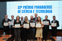 Entrega do 32º Prêmio Paranaense de Ciência e Tecnologia  no Palácio Iguaçu.   Curitiba, 04/12/2019 -  Foto: Geraldo Bubniak/AEN