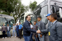 Importantes linhas que atendem o transporte coletivo de oito municípios da Região Metropolitana de Curitiba (RMC) ganharam 22 ônibus novos. Os veículos foram entregues pelo governador Carlos Massa Ratinho Junior, nesta quarta-feira (18), durante evento no Parque Barigui, em Curitiba.Foto:Jaelson Lucas / AEN