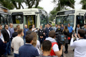 Importantes linhas que atendem o transporte coletivo de oito municípios da Região Metropolitana de Curitiba (RMC) ganharam 22 ônibus novos. Os veículos foram entregues pelo governador Carlos Massa Ratinho Junior, nesta quarta-feira (18), durante evento no Parque Barigui, em Curitiba.Foto:Jaelson Lucas / AEN