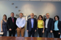 Cintia Thais D'avila Spader, advogada da Forrest Brasil; Wuilli Spader gerente administrativo da Forrest Brasil;  Rafael Rodrigues,diretor de Indústria e Inovação do Tecpar; Jorge Callado,diretor-presidente do Tecpar; Elaine Paldi, diretora executiva da Forrest Brasil; Lindolfo Luíz Júnior, diretor de Novos Negócios e Relações Institucionais do Tecpar;  Lisiane Castro, coordenadora do projeto, da Forrest Brasil. Foto: Tecpar