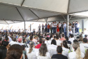 O governador Carlos Massa Ratinho Junior entrega 200 casas a famílias de Jaguariaíva.  Foto: Gilson Abreu/AEN