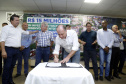 Umuarama recebe mais de 15 milhoes de reais em obras, alem de 900 mil para implementacao de um parque urbano, assinam os recursos os secretarios Joao Carlos Ortega e Marcio Nunes que representaram o governador Carlos Massa Ratinho Junior.
Foto Gilson Abreu/Aen