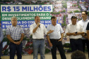 Umuarama recebe mais de 15 milhoes de reais em obras, alem de 900 mil para implementacao de um parque urbano, assinam os recursos os secretarios Joao Carlos Ortega e Marcio Nunes que representaram o governador Carlos Massa Ratinho Junior.
Foto Gilson Abreu/Aen