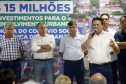 Umuarama recebe mais de 15 milhoes de reais em obras, alem de 900 mil para implementacao de um parque urbano, assinam os recursos os secretarios Joao Carlos Ortega e Marcio Nunes que representaram o governador Carlos Massa Ratinho Junior.
Foto Gilson Abreu/Aen