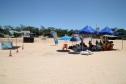 As atividades do Verão Maior, do Governo do Estado, também estão presentes na Costa Noroeste. Os balneários do Rio Paraná, que recebem milhares de turistas, principalmente em fim de semana, contam com reforço na área de segurança, orientações e testes rápidos feitos pelas equipes da Saúde, campeonatos e atividades de esporte e lazer.Foto: Ari Dias/AEN