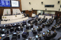 O governador Carlos Massa Ratinho Junior participa neste dia 03/02 da retomada dos trabalhos em plenário na Assembleia Legislativa do Paraná. Presentes: presidente da Assembleia Legislativa, dep. Ademar Traiano; presidente do Tribunal de Justiça, Adalberto Jorge Xisto Pereira; presidente do tribunal de Contas, Nestor Baptista; procurador Geral de Justiça, Ivonei Sfoggia; entre outros.
Curitiba, 03-02-20.
Foto: Arnaldo Alves / AEN.
