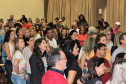 Professores, diretores, pedagogos e técnicos dos Núcleos Regionais de Educação (NREs) que participam de palestras, dinâmicas e oficinas com exercícios voltados à elaboração de planos de ação e guias de aprendizagem, que serão utilizados para o planejamento das aulas.  Foto: Silvio Turra/SEED