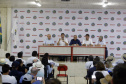 O governador Carlos Massa Ratinho Junior participa nesta quarta-feira (05) do Show Rural Coopavel, em Cascavel, no Oeste do Paraná. Às 15 horas, Ratinho Junior recebeu a imprensa para entrevista coletiva. O encontro será na estruturação de administração do evento. Em seguida, o governador visitará os estandes da feira.
Foto Gilson Abreu/Aen
