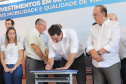 O governador Carlos Massa Ratinho inaugura a Escola Municipal Ana Zorning e confirma recursos para pavimentação, em Rio Negro, região sudeste do Paraná. Presentes no evento: prefeito de Rio Negro, Milton José Paizani; secretário de Desenvolvimento Urbano, João Carlos Ortega; secretário de Educação e do Esporte, Renato Feder; de Agricultura e Abastecimento, Norberto Ortigara; entre outros.Rio Negro, 13-02-20.Foto: Arnaldo Alves / AEN.