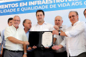 O governador Carlos Massa Ratinho inaugura a Escola Municipal Ana Zorning e confirma recursos para pavimentação, em Rio Negro, região sudeste do Paraná. Presentes no evento: prefeito de Rio Negro, Milton José Paizani; secretário de Desenvolvimento Urbano, João Carlos Ortega; secretário de Educação e do Esporte, Renato Feder; de Agricultura e Abastecimento, Norberto Ortigara; entre outros.Rio Negro, 13-02-20.Foto: Arnaldo Alves / AEN.
