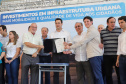O governador Carlos Massa Ratinho inaugura a Escola Municipal Ana Zorning e confirma recursos para pavimentação, em Rio Negro, região sudeste do Paraná. Presentes no evento: prefeito de Rio Negro, Milton José Paizani; secretário de Desenvolvimento Urbano, João Carlos Ortega; secretário de Educação e do Esporte, Renato Feder; de Agricultura e Abastecimento, Norberto Ortigara; entre outros.Rio Negro, 13-02-20.Foto: Arnaldo Alves / AEN.
