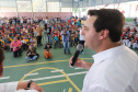 O governador Carlos Massa Ratinho inaugura a Escola Municipal Ana Zorning e confirma recursos para pavimentação, em Rio Negro, região sudeste do Paraná. Presentes no evento: prefeito de Rio Negro, Milton José Paizani; secretário de Desenvolvimento Urbano, João Carlos Ortega; secretário de Educação e do Esporte, Renato Feder; de Agricultura e Abastecimento, Norberto Ortigara; entre outros.Rio Negro, 13-02-20.Foto: Arnaldo Alves / AEN.