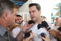 O governador Carlos Massa Ratinho inaugura a Escola Municipal Ana Zorning e confirma recursos para pavimentação, em Rio Negro, região sudeste do Paraná. Presentes no evento: prefeito de Rio Negro, Milton José Paizani; secretário de Desenvolvimento Urbano, João Carlos Ortega; secretário de Educação e do Esporte, Renato Feder; de Agricultura e Abastecimento, Norberto Ortigara; entre outros.Rio Negro, 13-02-20.Foto: Arnaldo Alves / AEN.