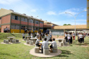 Cerca de 1.100 estudantes do Ensino Fundamental e Ensino Médio, de Sarandi, Noroeste do Paraná, são beneficiados com a nova estrutura da Escola Estadual Vereador Luiz Zanchim, inaugurada nesta sexta-feira (14), pelo governador Carlos Massa Ratinho Junior.  -  Sarandi, 14/02/2020  -  Foto: Jaelson Lucas/AEN