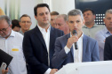 O governador Carlos Massa Ratinho Junior anuncia nesta terça-feira (18) a implantação de mais de 600 novos abrigos para pontos de ônibus em cidades da Região Metropolitana de Curitiba. Participaram: secretário de Desenvolvimento Urbano, João Carlos Ortega; diretor-presidente da Comec, Gilson dos Santos; entre outros.
Curitiba, 18-02-20.
Foto: Arnaldo Alves / AEN.
