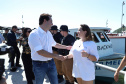 O governador Carlos Massa Ratinho Junior assinou nesta quinta-feira (27) a ordem de serviço para o início das obras de reforma e melhorias nos trapiches de Nova Brasília e Encantadas, na Ilha do Mel, em Paranaguá. O ministro de Infraestrutura, Tarcísio Gomes de Freitas, participou da solenidade. O investimento de R$ 9,5 milhões são da empresa pública Portos do Paraná. As obras devem demorar cerca de sete meses. - Curitiba, 27/02/2020 - Foto: José Fernando Ogura/AEN
