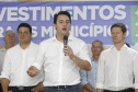 O governador Carlos Massa Ratinho Junior em reunião com prefeitos da AMSULPAR e visita as obras da ponte José Richa
Foto Gilson Abreu/Aen
