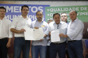 O governador Carlos Massa Ratinho Junior em reunião com prefeitos da AMSULPAR e visita as obras da ponte José Richa
Foto Gilson Abreu/Aen
