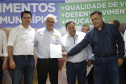 O governador Carlos Massa Ratinho Junior em reunião com prefeitos da AMSULPAR e visita as obras da ponte José Richa
Foto Gilson Abreu/Aen

