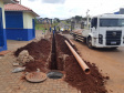 Obra de implantação de rede coletora de esgoto para atender Hospital Regional de Ivaiporã. Foto: Sanepar