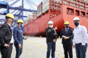Nesta segunda-feira (01), o superintendente estadual dos Correios no Paraná, Paulo Cezar Kremer dos Santos, visitou o Terminal de Contêineres de Paranaguá (TCP) e se reuniu com o presidente da Portos do Paraná, Luiz Fernando Garcia. Foto: Claudio Neves/Portos do Paraná