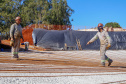 Do alto, o grande receptor circular em construção pela Companhia de Saneamento do Paraná (Sanepar) chama atenção. Ele é peça-chave na ampliação da Estação de Tratamento de Esgoto (ETE) Norte, em Londrina, na Região Norte do Paraná. Foto Gilson Abreu