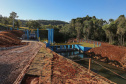 As obras da nova captação de água de Cascavel nas margens do Rio São José, no Distrito de São Salvador, a barragem no rio, as estações de bombeamento e um desarenador, que terá a função de retirar os materiais mais pesados da água, como areia e terra. A nova estrutura ampliará em 25% a capacidade de tratamento de água no município.Foto: Geraldo Bubniak/AEN