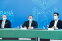 Governador Carlos Massa Ratinho Junior, recebe o ministro interino Eduardo Pazuello.