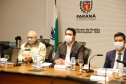 A transferência dos recursos do Legislativo para o Executivo foi formalizada nesta segunda-feira (03), em cerimônia no Palácio Iguaçu, com o governador Carlos Massa Ratinho Junior e o presidente da Assembleia, Ademar Traiano.
