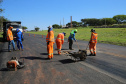 Obras do Contorno Sul de Maringa sao  11,8 km de extensão entre as PR-317 e a BR-376. Recuperacao emergencial do pavimento.  -  04/08/2020 -  Foto: Geraldo Bubniak/AEN